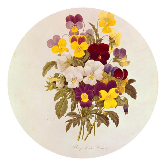 Papier peint fleurs Pierre Joseph Redoute - Bouquet De Pensées