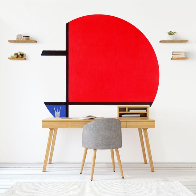 Déco mur cuisine Piet Mondrian - Composition avec rouge, bleu et jaune
