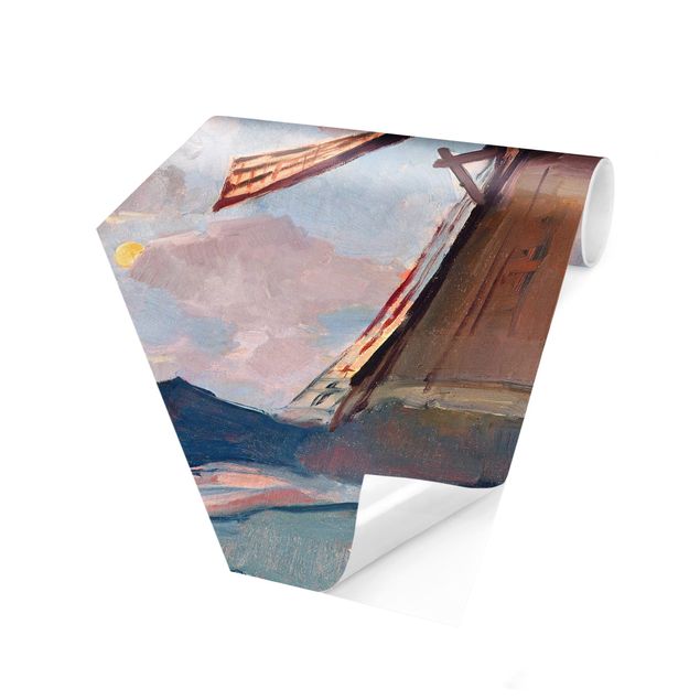 Papiers peintspanoramique hexagonal Piet Mondrian - Moulin à vent