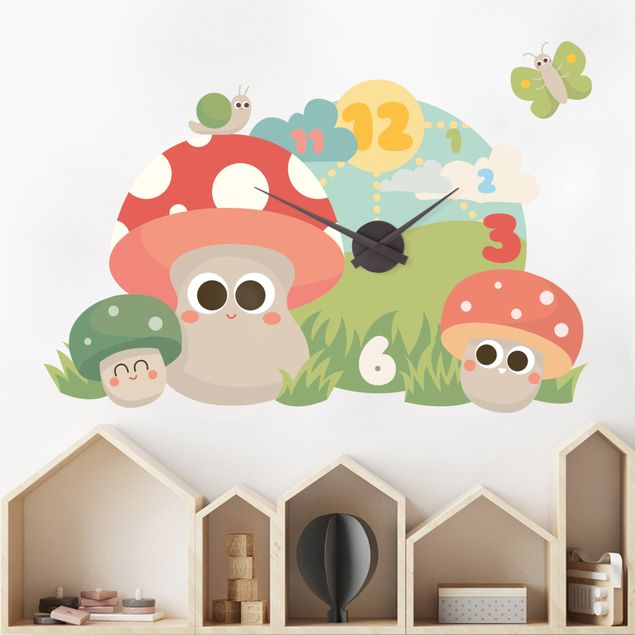 Déco chambre bébé Horloge champignon