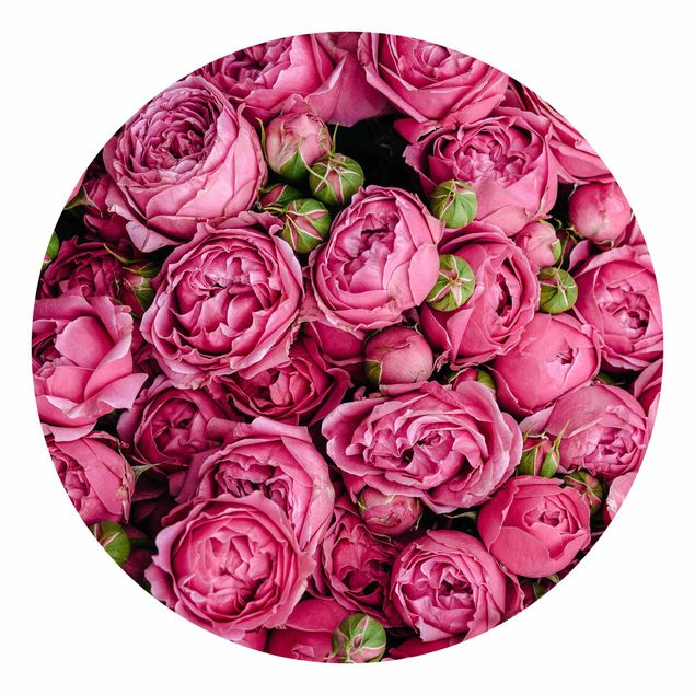 papier peint fleuri Pivoines roses