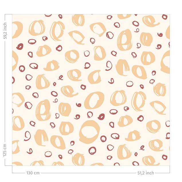 rideaux modernes Painted Circle Pattern - Pastel Orange And Red