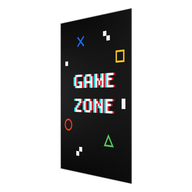Tableaux en verre magnétique Pixel Text Game Zone