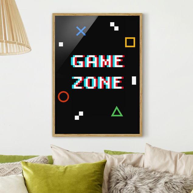 Affiches encadrées citations Pixel Text Game Zone
