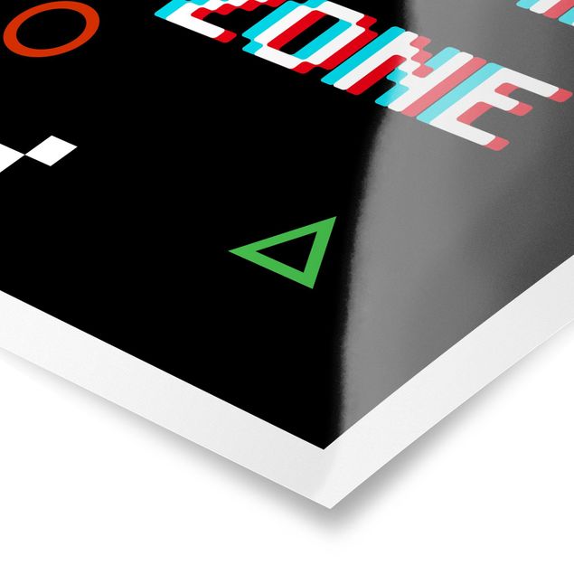 Posters muraux Pixel Text Game Zone
