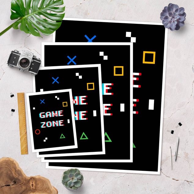 Poster reproduction - Pixel Text Game Zone