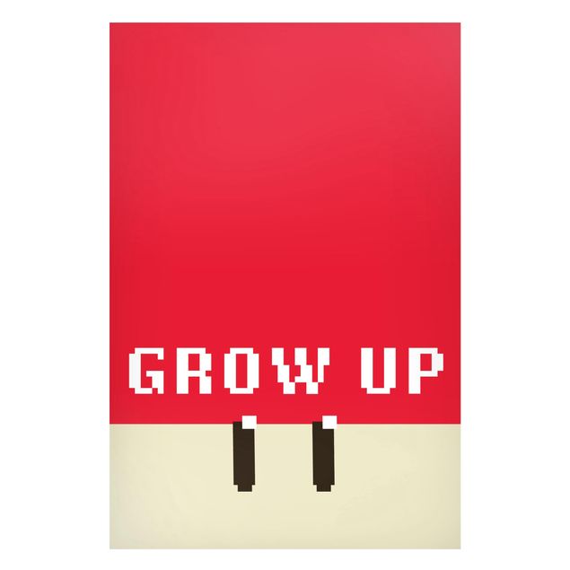 Tableaux modernes Pixel Text Grow Up In Red