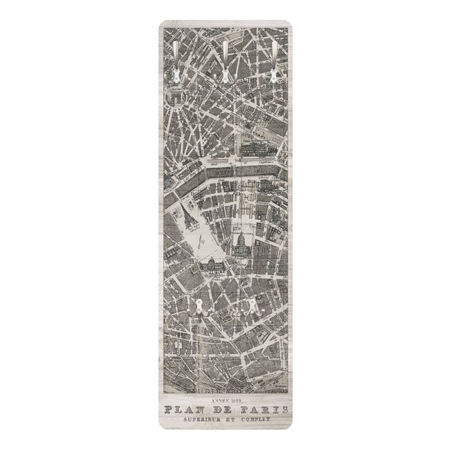 Patère porte manteaux Map of Paris