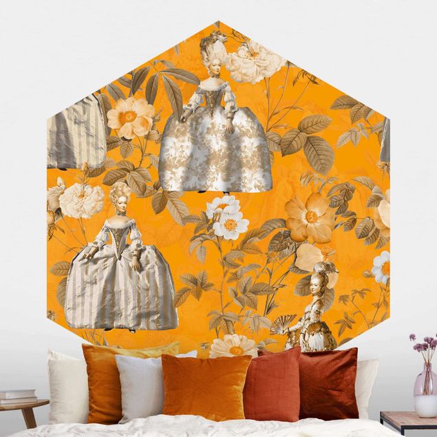 Déco mur cuisine Robe Opulente Dans Le Jardin Sur Orange