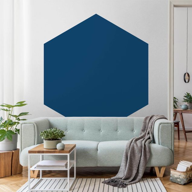 Papier peint hexagonal Bleu de Prusse