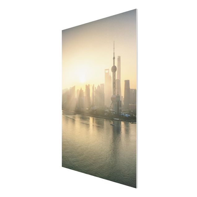 Tableau ville du monde Pudong à l'aube
