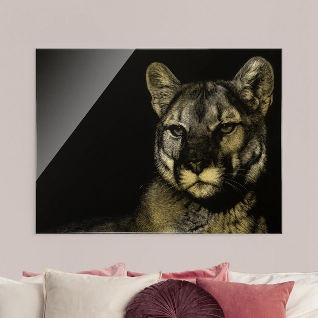 Tableau moderne Puma Sur Noir