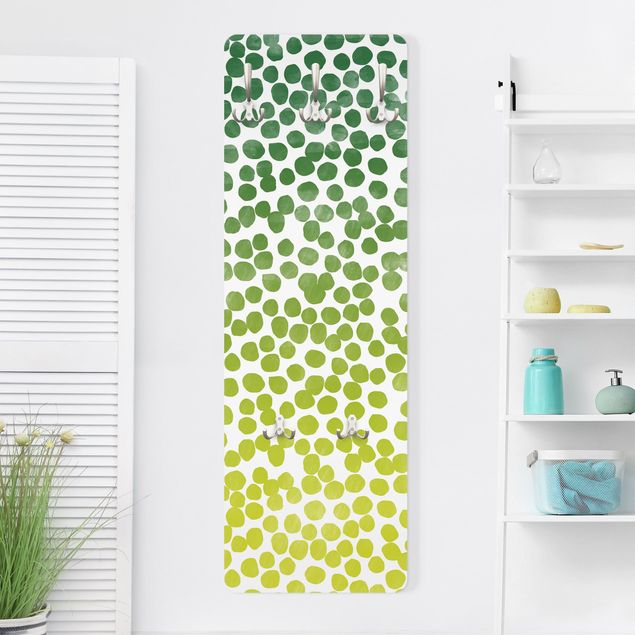 Porte-manteaux muraux avec dessins Motif à pois Vert Jaune - Dégradé de couleurs