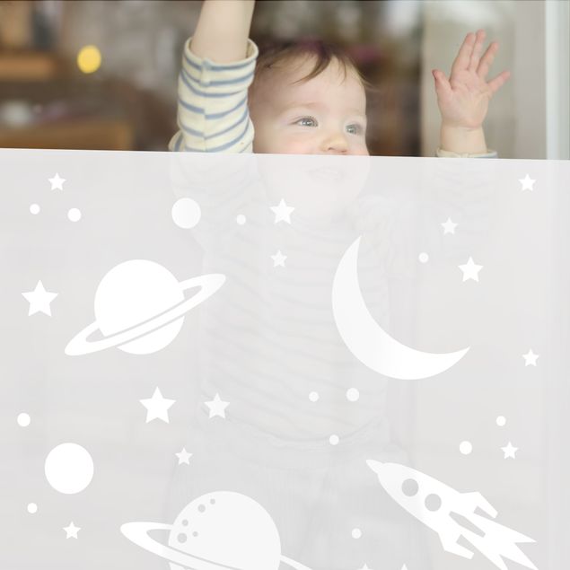 Film pour fenêtres - Rocket Ship, Planets And Stars