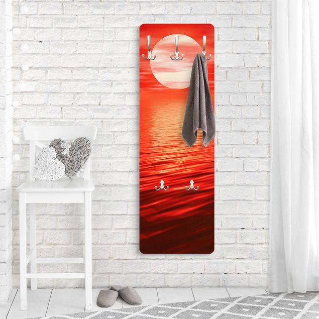 Porte manteau mural rouge Red Sunset