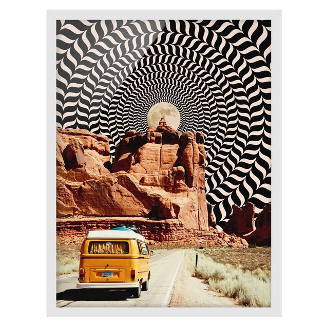 Tableau marron moderne Retro Collage - The Best Road Trip II