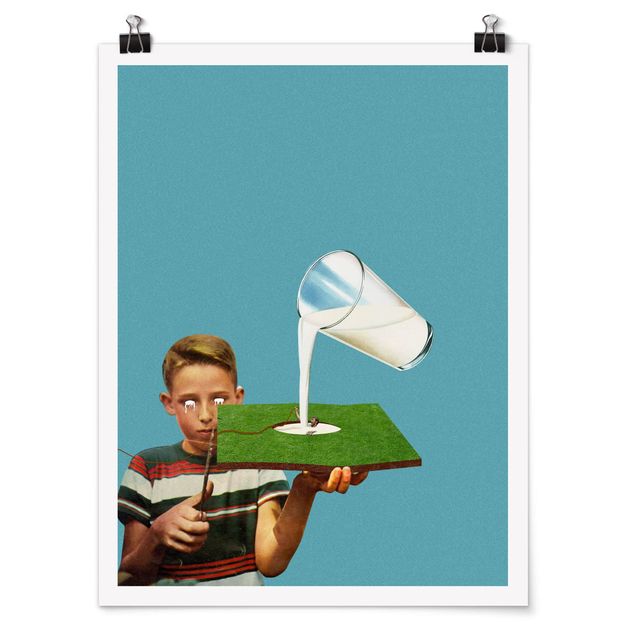 Tableau portrait Retro Collage - Die Milch