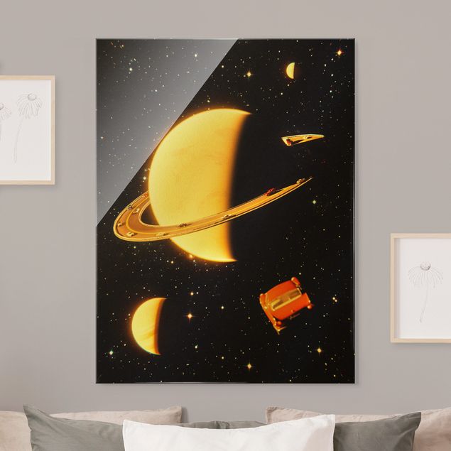 Tableau moderne Retro Collage - The Rings Of Saturn