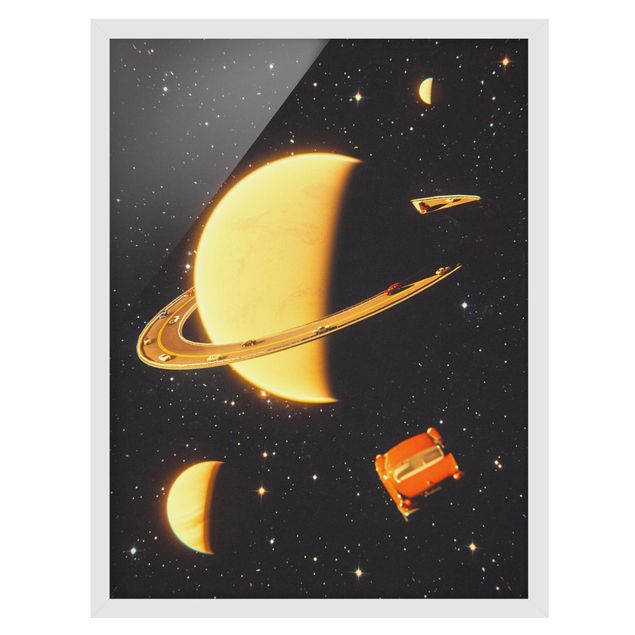 Tableaux modernes Retro Collage - The Rings Of Saturn