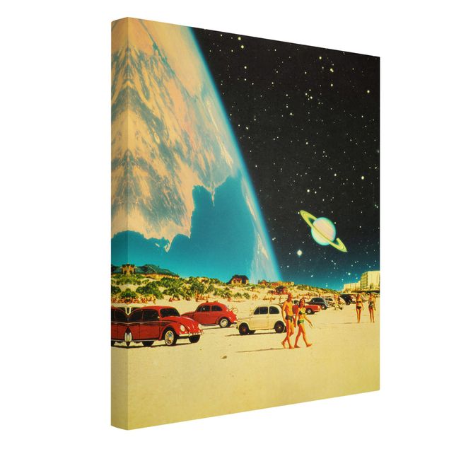 Tableaux plage Retro Collage - Galactic Beach