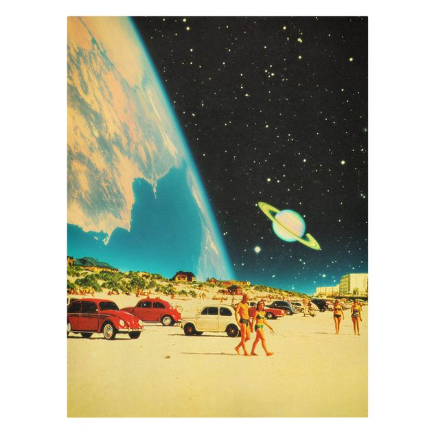 Tableau moderne Retro Collage - Galactic Beach