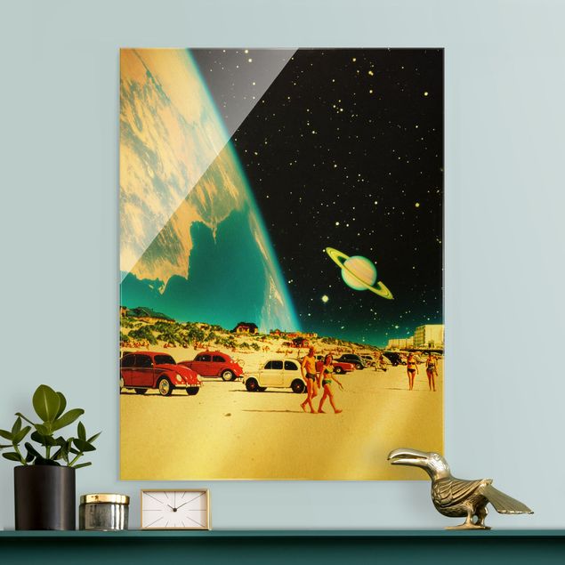 Tableaux paysage Retro Collage - Galactic Beach