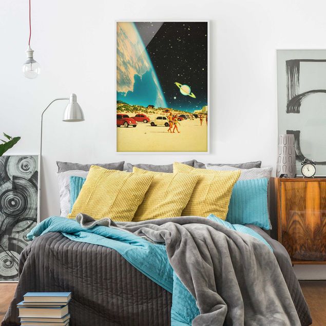 Tableau paysage Retro Collage - Galactic Beach
