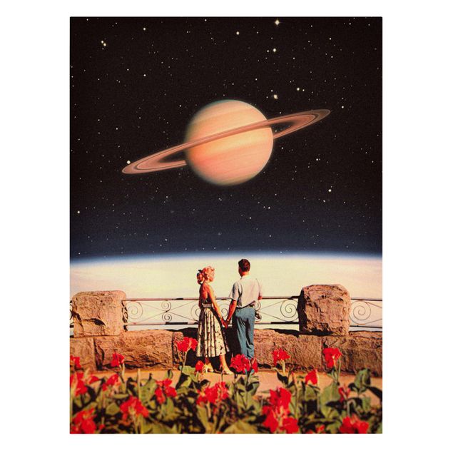 Tableaux noirs Retro Collage - Love In Space