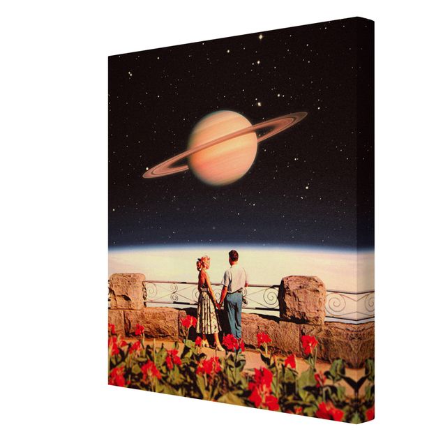 Tableaux Retro Collage - Love In Space