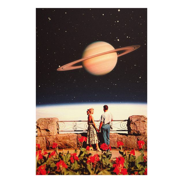 Tableau noir Retro Collage - Love In Space