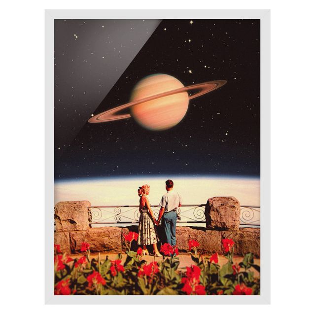 Tableaux fleurs Retro Collage - Love In Space