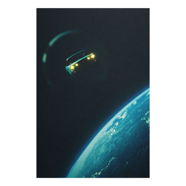 Tableau noir Retro Collage - Road Trip Through Space