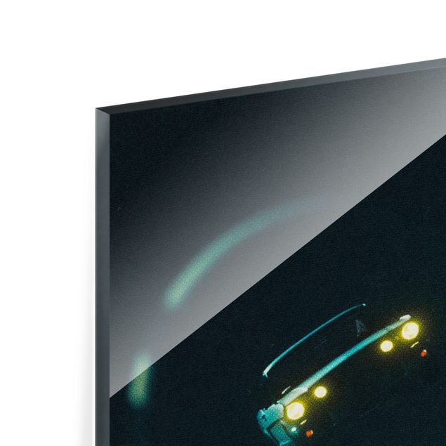 Tableaux en verre magnétique Retro Collage - Road Trip Through Space