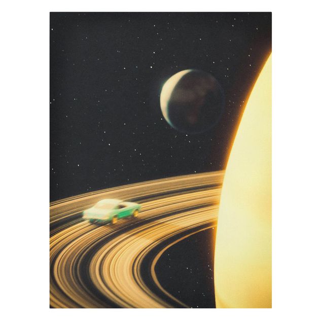 Tableaux noirs Retro Collage - Saturn Highway