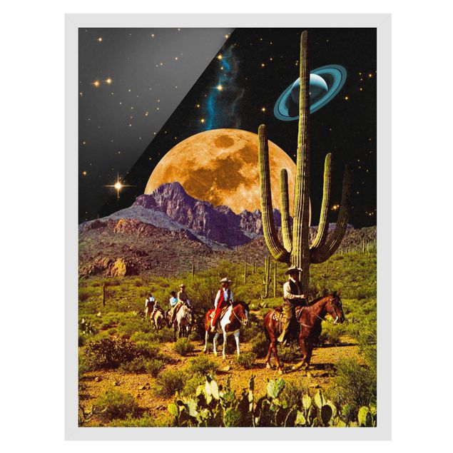 Tableaux encadrés paysage Retro Collage - Space Cowboys