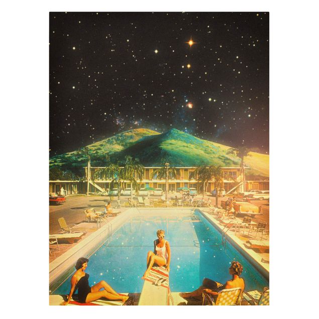 Tableaux noirs Retro Collage - Space Pool
