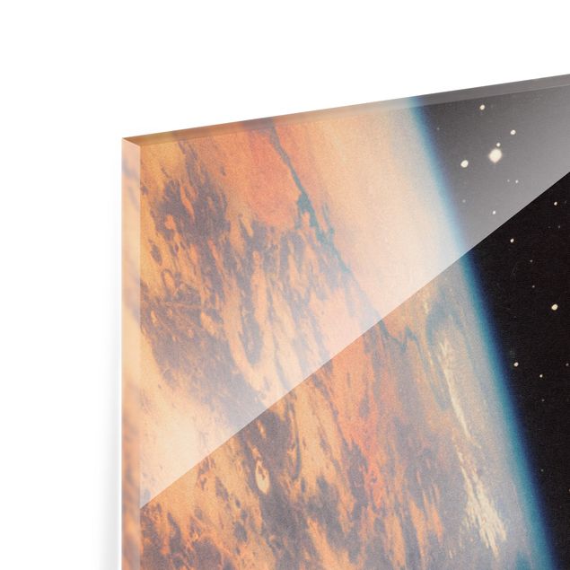 Tableaux en verre magnétique Retro Collage - Boardwalk In Space