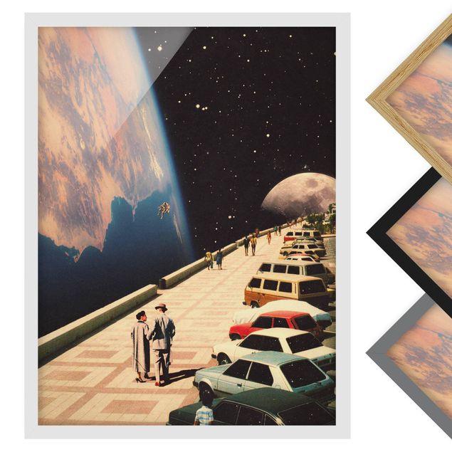 Tableaux Retro Collage - Boardwalk In Space