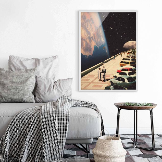 Tableaux encadrés vintage Retro Collage - Boardwalk In Space