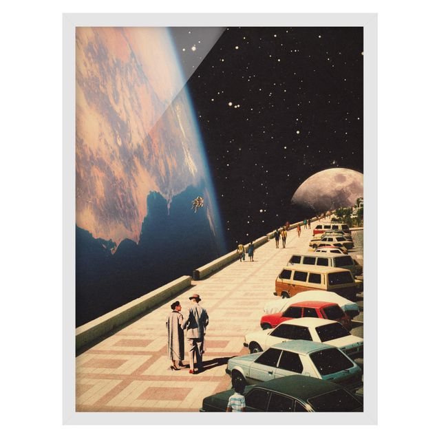Tableaux modernes Retro Collage - Boardwalk In Space