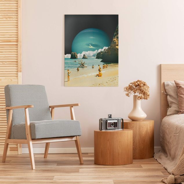 Tableau paysages Retro Collage - Space Beach