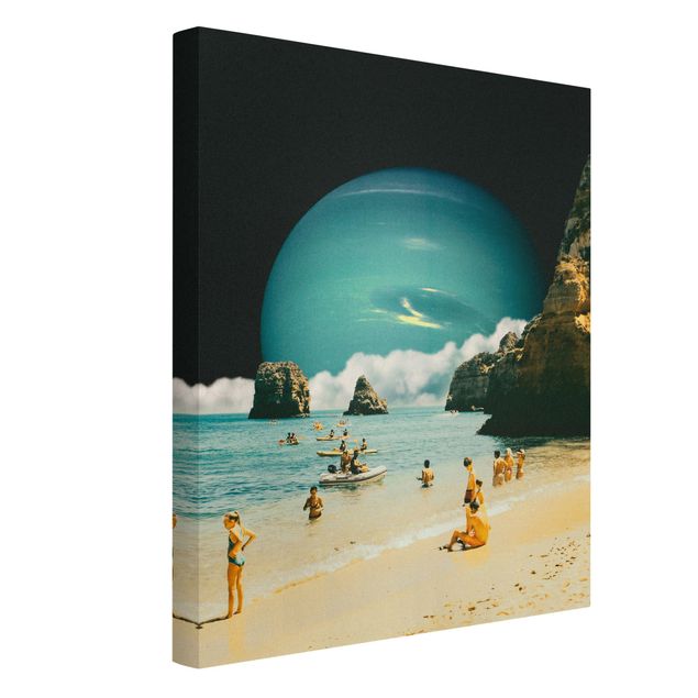 Tableau bord de mer Retro Collage - Space Beach