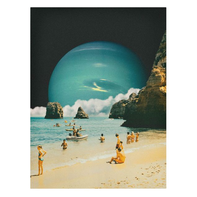 Tableaux moderne Retro Collage - Space Beach