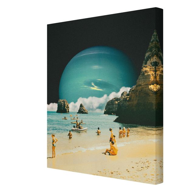 Tableau deco nature Retro Collage - Space Beach