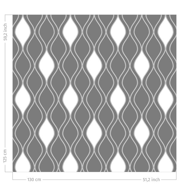rideaux modernes Retro Pattern With Sparkling Drops In Anthracite