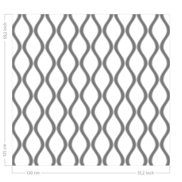 rideaux salon moderne Retro Pattern With Waves In Anthracite