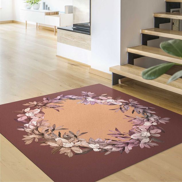 tapis violet Couronne Florale Romantique Lilas