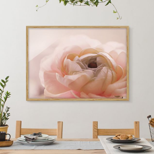Décorations cuisine Focus sur une fleur rose pâle