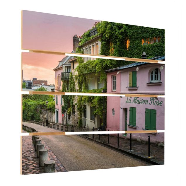 Impression sur bois - Rose Coloured Twilight In Paris