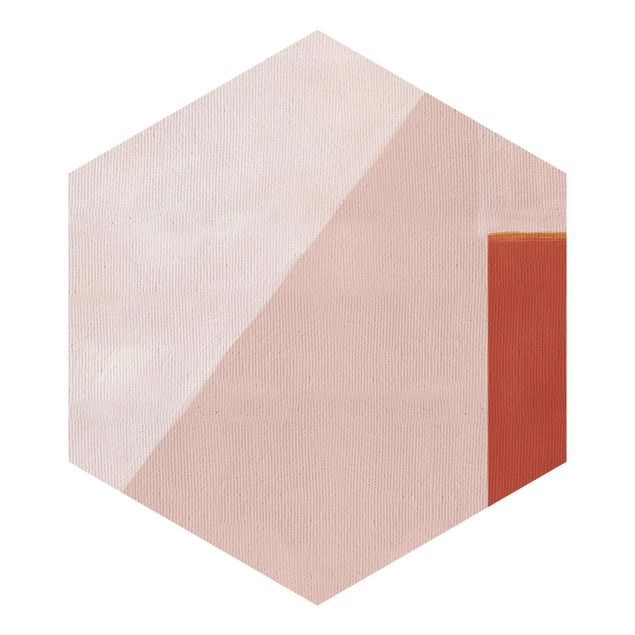 Papier peint hexagonal autocollant avec dessins - Pink Geometry